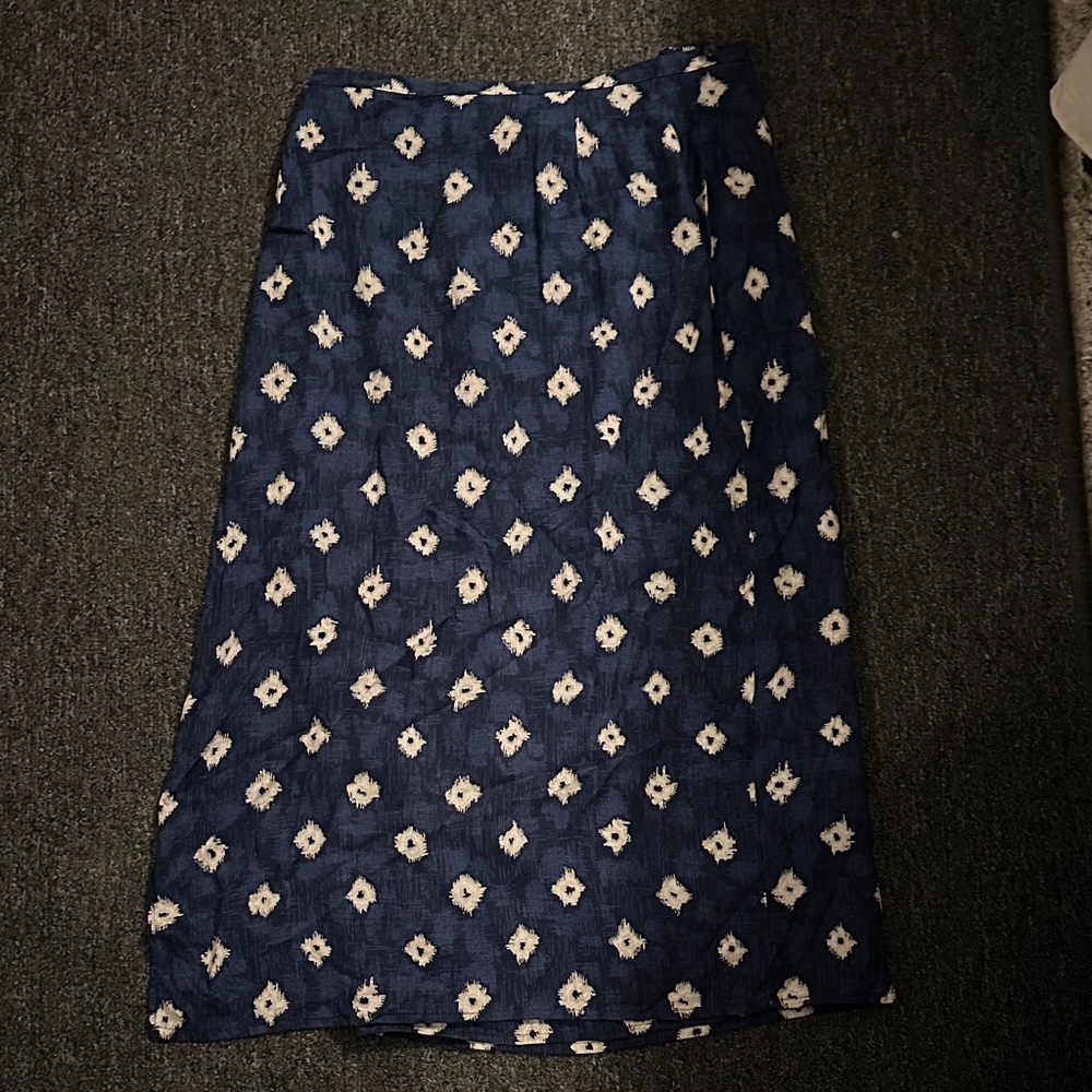 Marks & Spencer Navy Abstract Wrap Skirt